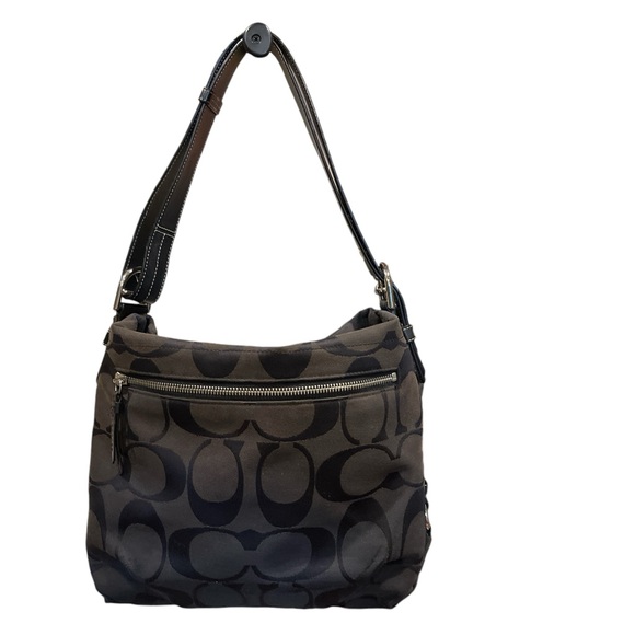 VNTG Coach Madison Maggie Bag Drk Brwn Signature C Hobo 14" x 9" x 4" - Picture 2 of 16